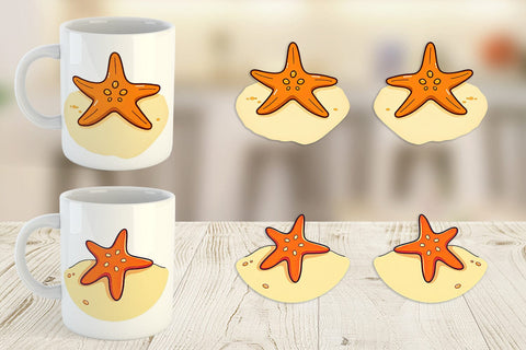 Mug Wrap Starfish Sublimation artnoy 