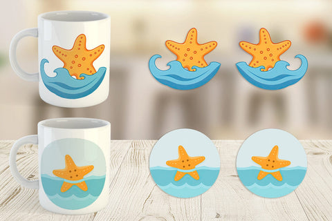 Mug Wrap Starfish Sublimation artnoy 