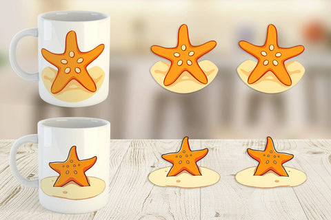 Mug Wrap Starfish Sublimation artnoy 