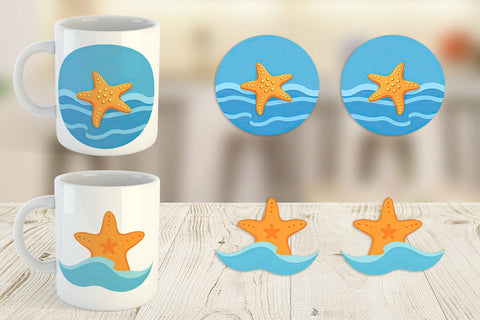 Mug Wrap Starfish Sublimation artnoy 