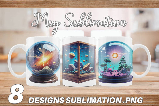 Mug Wrap Starlight Terrariums Sublimation artnoy 