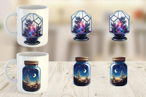 Mug Wrap Starlight Terrariums Sublimation artnoy 
