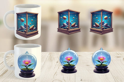 Mug Wrap Starlight Terrariums Sublimation artnoy 