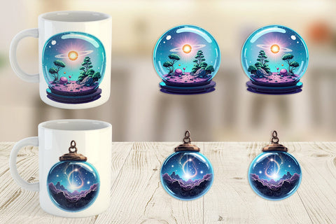Mug Wrap Starlight Terrariums Sublimation artnoy 