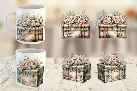 Mug Wrap Steamer Trunk Sublimation artnoy 