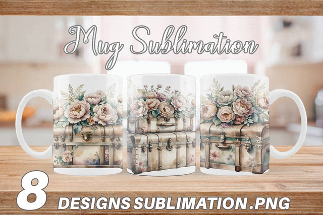 Mug Wrap Steamer Trunk Sublimation artnoy 