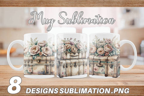 Mug Wrap Steamer Trunk Sublimation artnoy 