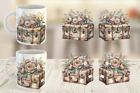 Mug Wrap Steamer Trunk Sublimation artnoy 