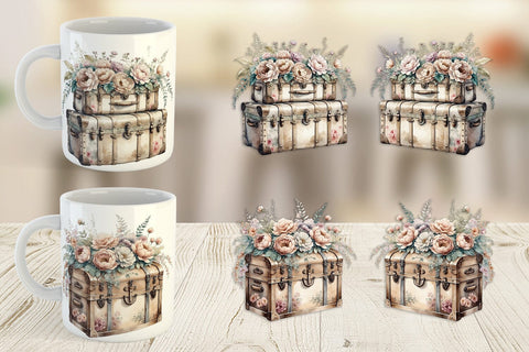 Mug Wrap Steamer Trunk Sublimation artnoy 