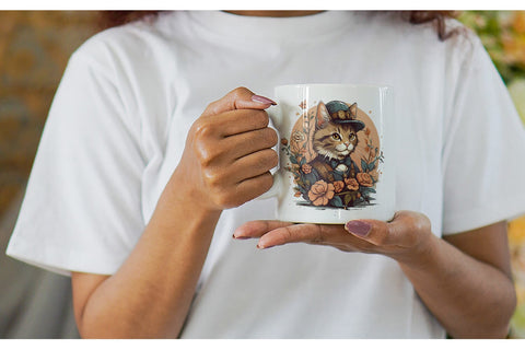 Mug Wrap Steampunk Cat Sublimation artnoy 