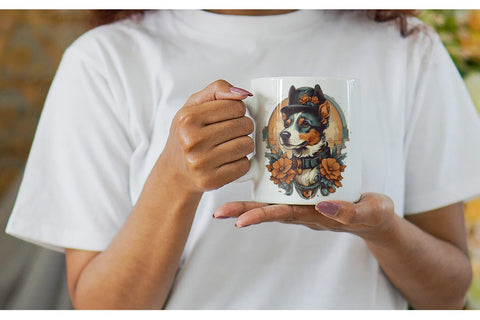 Mug Wrap Steampunk Dog Sublimation artnoy 