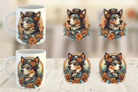 Mug Wrap Steampunk Dog Sublimation artnoy 