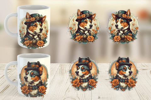 Mug Wrap Steampunk Dog Sublimation artnoy 