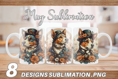 Mug Wrap Steampunk Dog Sublimation artnoy 