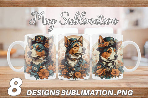 Mug Wrap Steampunk Dog Sublimation artnoy 