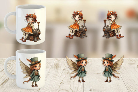 Mug Wrap Steampunk Dolls Sublimation artnoy 