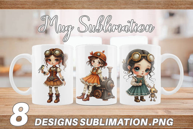 Mug Wrap Steampunk Dolls Sublimation artnoy 