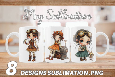 Mug Wrap Steampunk Dolls Sublimation artnoy 