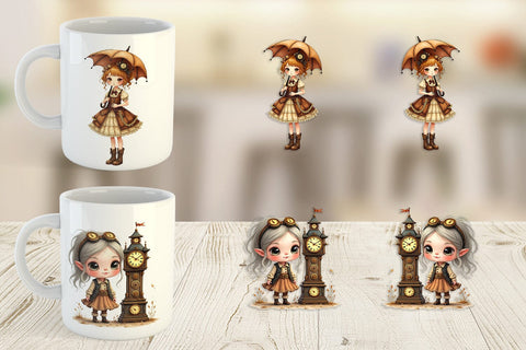 Mug Wrap Steampunk Dolls Sublimation artnoy 