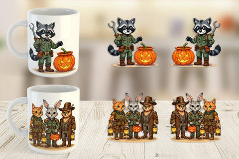 Mug Wrap Steampunk Halloween Animals Sublimation artnoy 