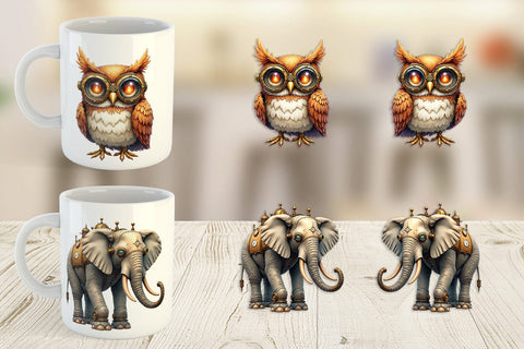 Mug Wrap Steampunk Menagerie Sublimation artnoy 