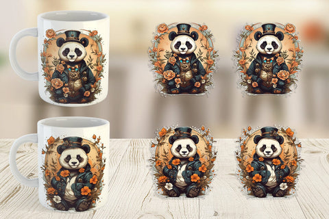 Mug Wrap Steampunk Panda Sublimation artnoy 