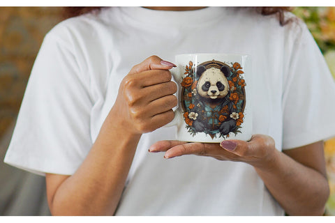 Mug Wrap Steampunk Panda Sublimation artnoy 