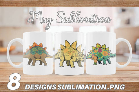 Mug Wrap Stegosaurus with Plates Sublimation artnoy 