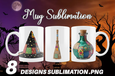 Mug Wrap Stitched Witchcraft Craft Patchwork Sublimation artnoy 