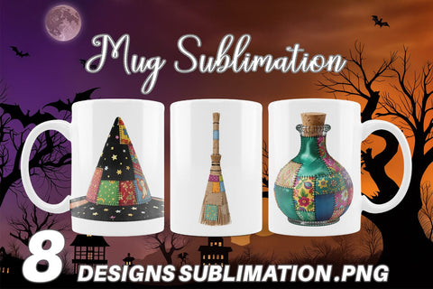 Mug Wrap Stitched Witchcraft Craft Patchwork Sublimation artnoy 