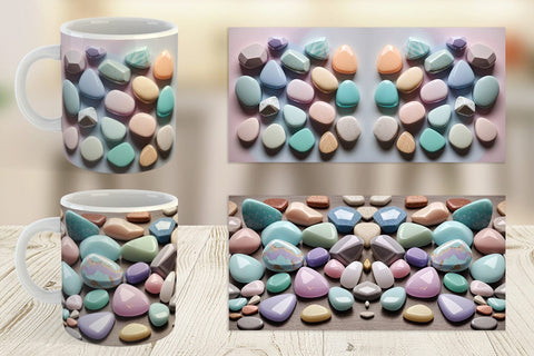 Mug Wrap Stones Pastel Color Sublimation artnoy 