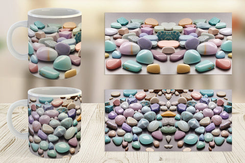 Mug Wrap Stones Pastel Color Sublimation artnoy 