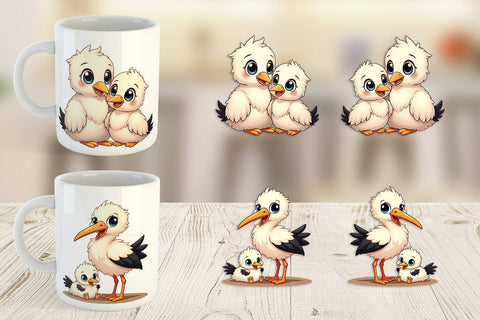 Mug Wrap Stork Mother's Day Sublimation artnoy 