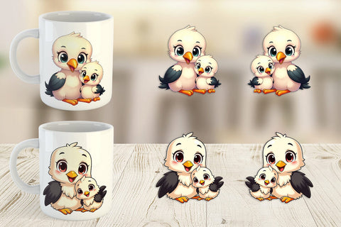 Mug Wrap Stork Mother's Day Sublimation artnoy 