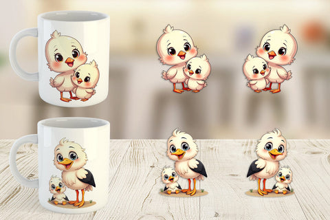 Mug Wrap Stork Mother's Day Sublimation artnoy 