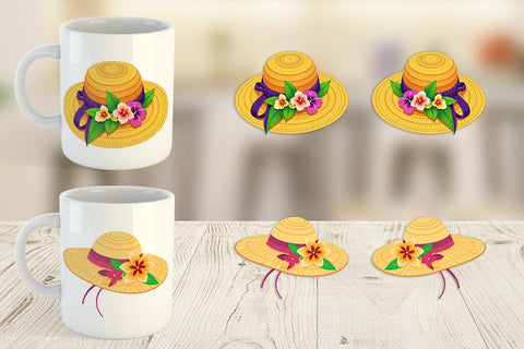 Mug Wrap Straw Hat Sublimation artnoy 