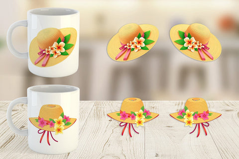 Mug Wrap Straw Hat Sublimation artnoy 
