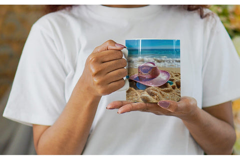 Mug Wrap Straw Hats on Sand Beach Sublimation artnoy 