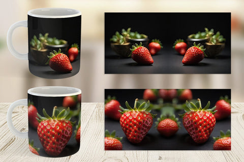 Mug Wrap Strawberry Fruit Sublimation artnoy 