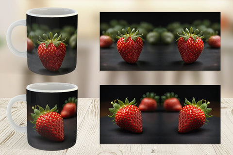 Mug Wrap Strawberry Fruit Sublimation artnoy 
