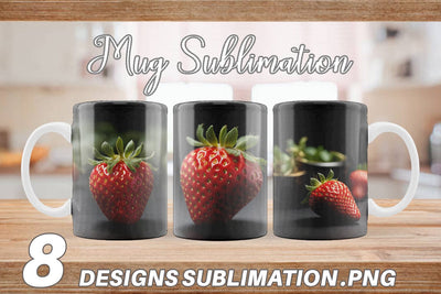 Mug Wrap Strawberry Fruit Sublimation artnoy 