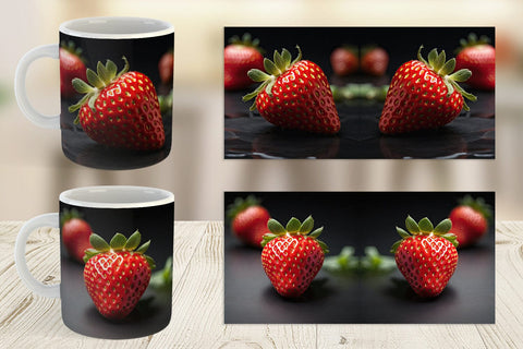 Mug Wrap Strawberry Fruit Sublimation artnoy 