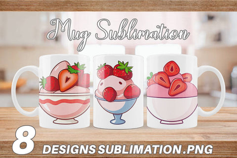 Mug Wrap Strawberry Scoop Sublimation artnoy 