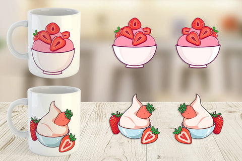 Mug Wrap Strawberry Scoop Sublimation artnoy 