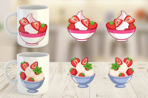 Mug Wrap Strawberry Scoop Sublimation artnoy 