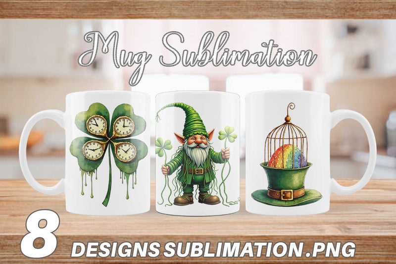 Mug Wrap Subconscious Shamrock Dreamy Surrealist St. Paddy's Sublimation artnoy 
