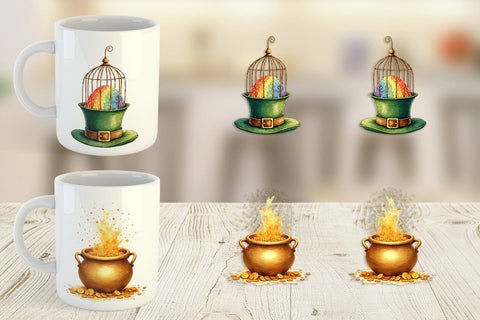 Mug Wrap Subconscious Shamrock Dreamy Surrealist St. Paddy's Sublimation artnoy 