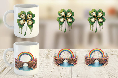 Mug Wrap Subconscious Shamrock Dreamy Surrealist St. Paddy's Sublimation artnoy 
