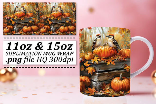 Mug Wrap Sublimation Autumn Watercolor 11oz/15oz Sublimation afrosvg 