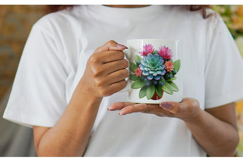 Mug Wrap Succulent Floral Sublimation artnoy 